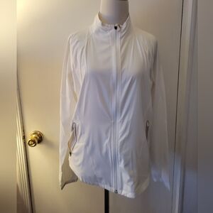 Athleta Women's Windbreaker Utility Activewear White Jacket Small
